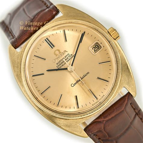 vintage 18ct gold omega watch|omega constellation 18k gold watch.